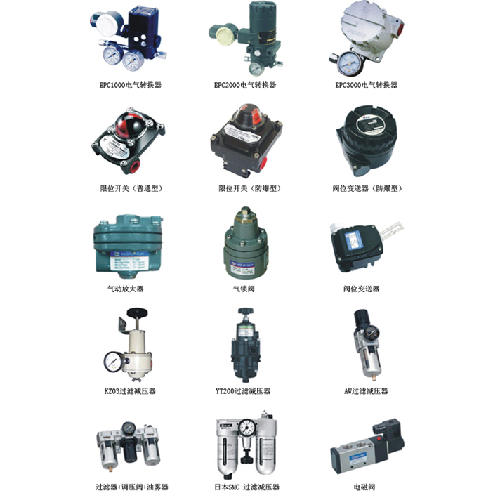 电气转换器、限位开关、减压器、电磁阀等